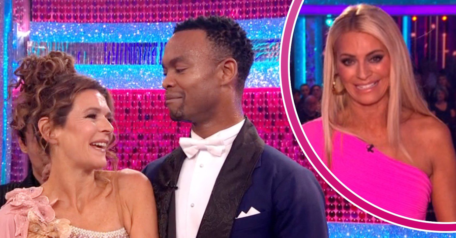 Johannes looks fondly at Annabel on Strictly; inset, Tess Daly looks emotional (Credit: BBC/Composite: ED!)