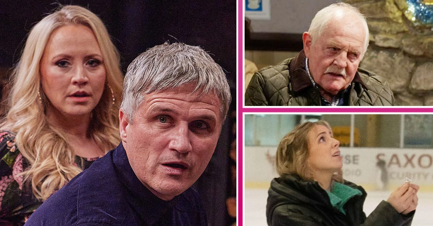 Emmerdale's Tracy, Caleb, Eric and Belle