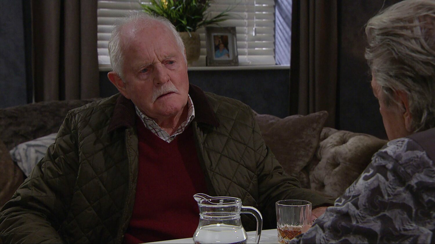 Pollard looks emotional on Emmerdale