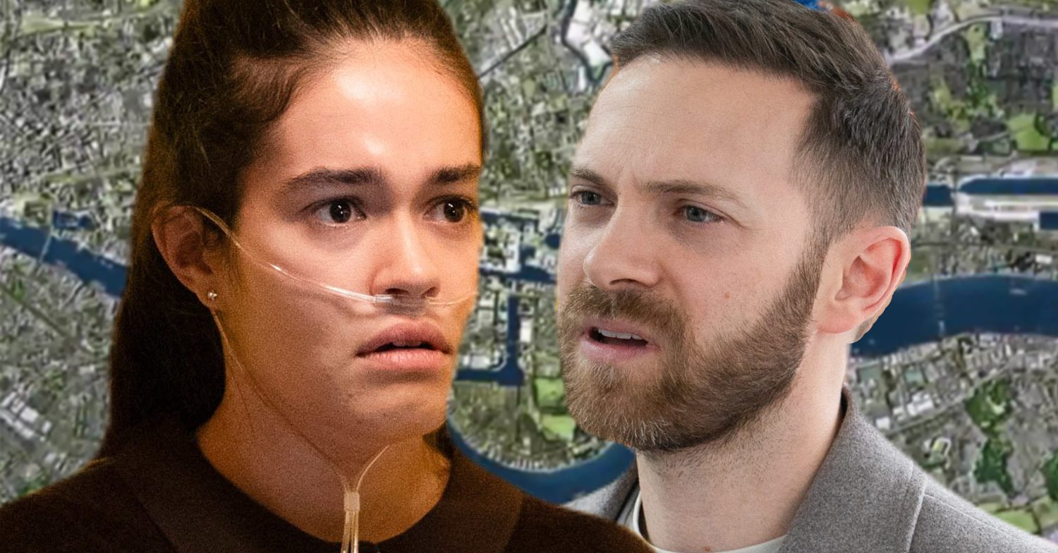 EastEnders' Jade, Dean, the background of the Thames