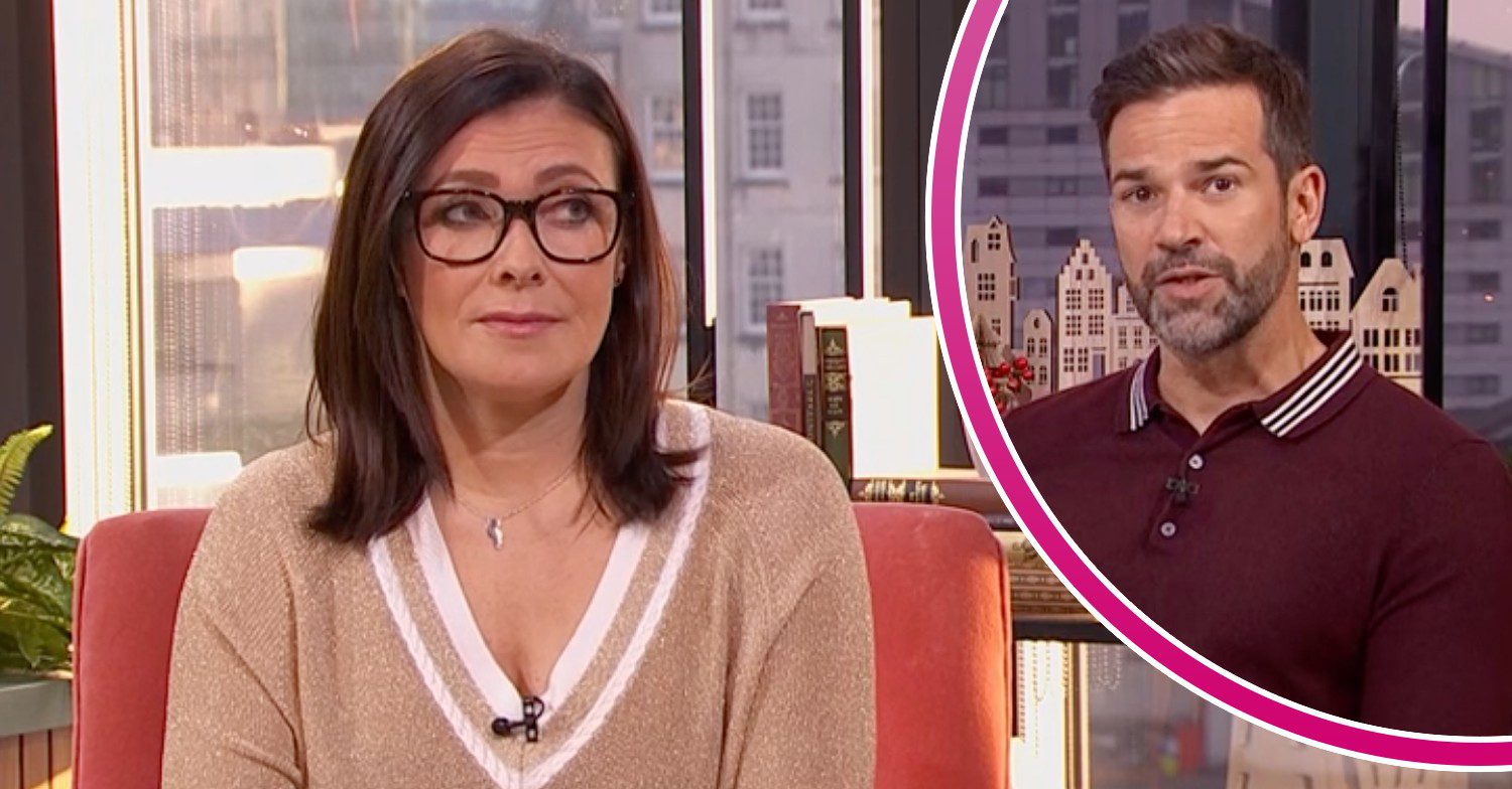 Kym Marsh looks to the side, Morning Live host Gethin Jones addresses her illness 