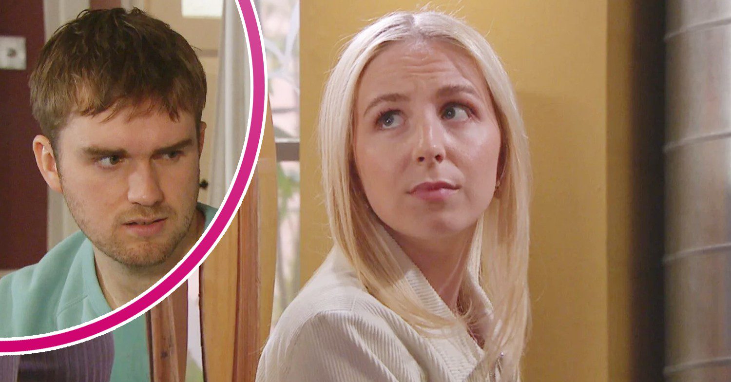 Belle looks worried on Emmerdale; inset, Tom King (Credit: ITV/Composite: ED!)