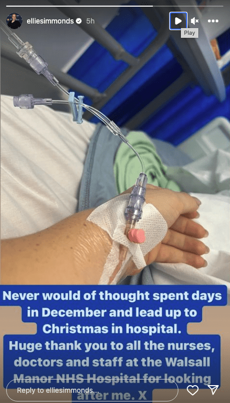 Ellie Simmonds' arm hooked up to an IV drip