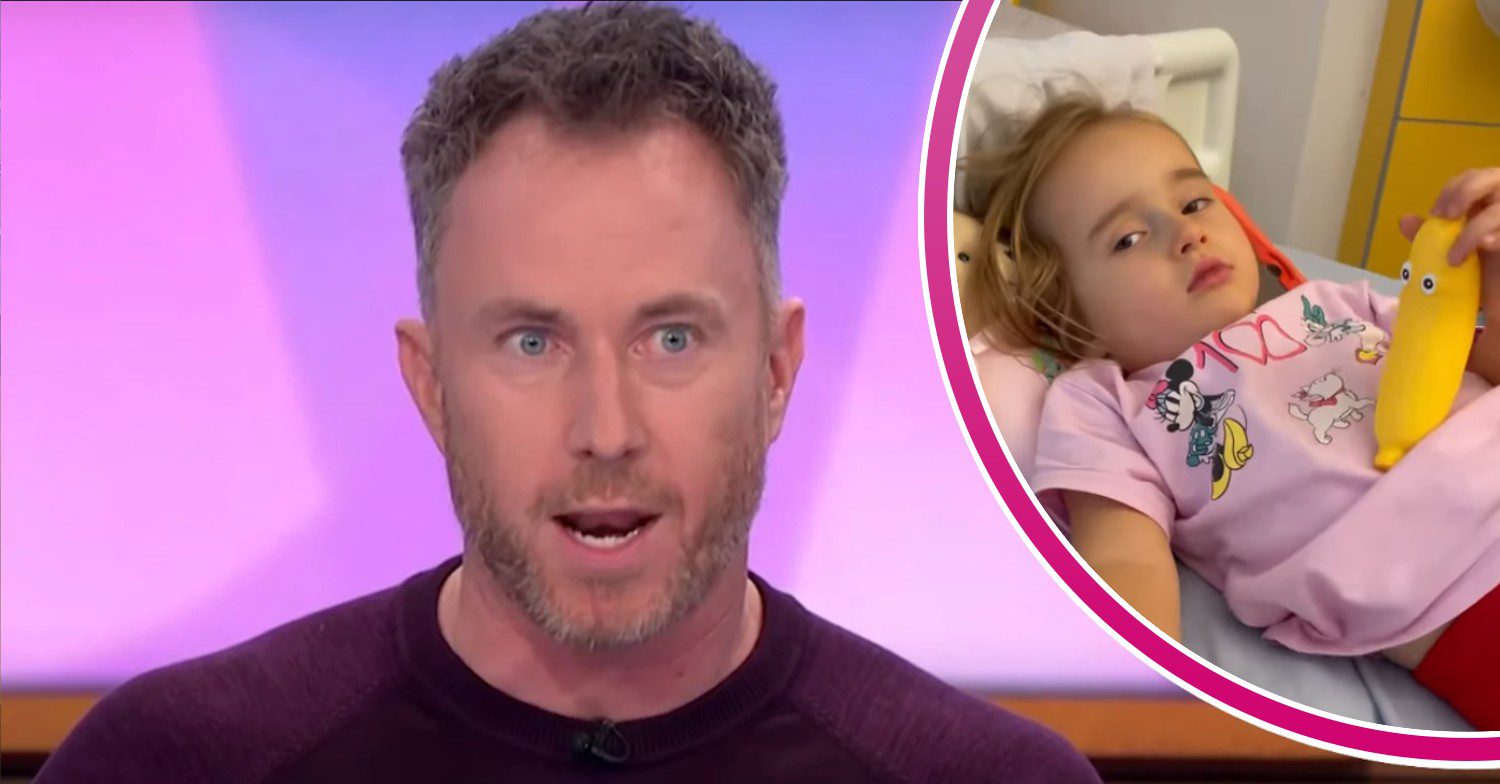James Jordan looks animated, his daughter Ella looks at the camera