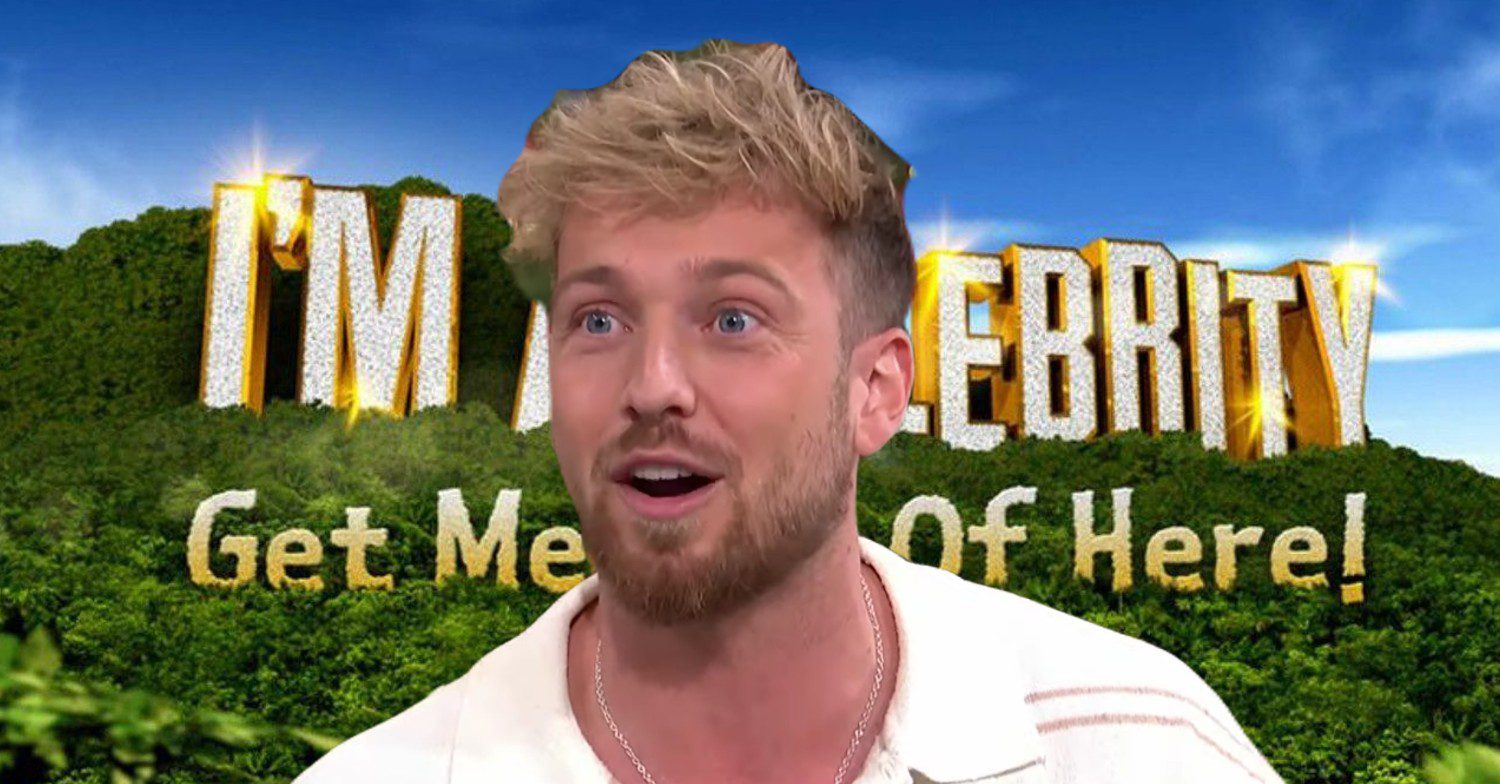 I'm A Celeb logo and 2023 winner Sam Thompson