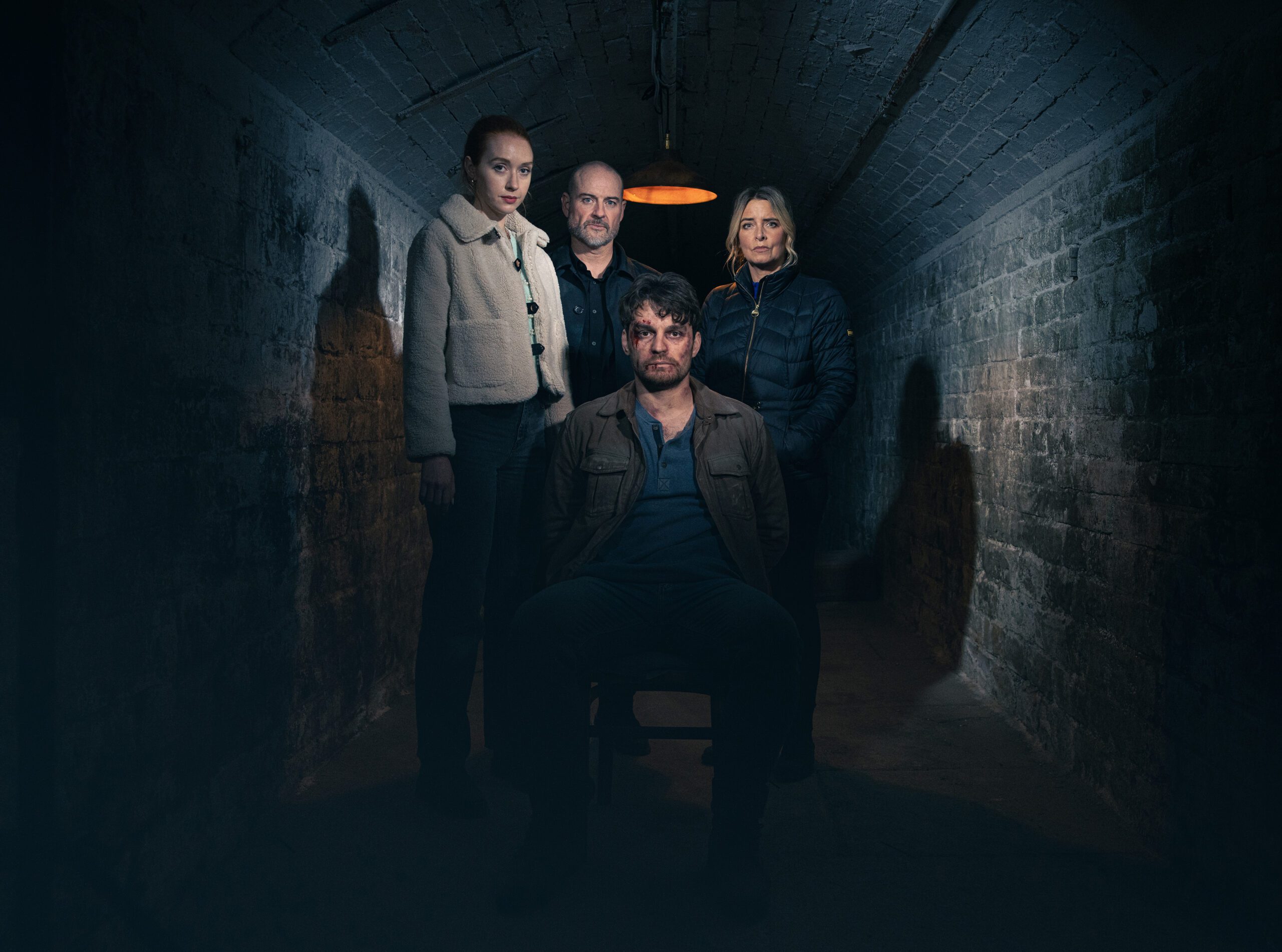 Emmerdale's Chloe, Harry, Charity and Mack are in an abandoned factory