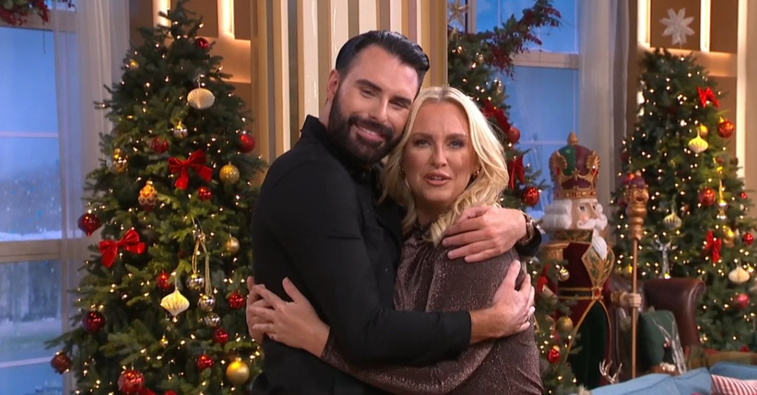 Rylan Clark and Josie Gibson hugging on This Morning