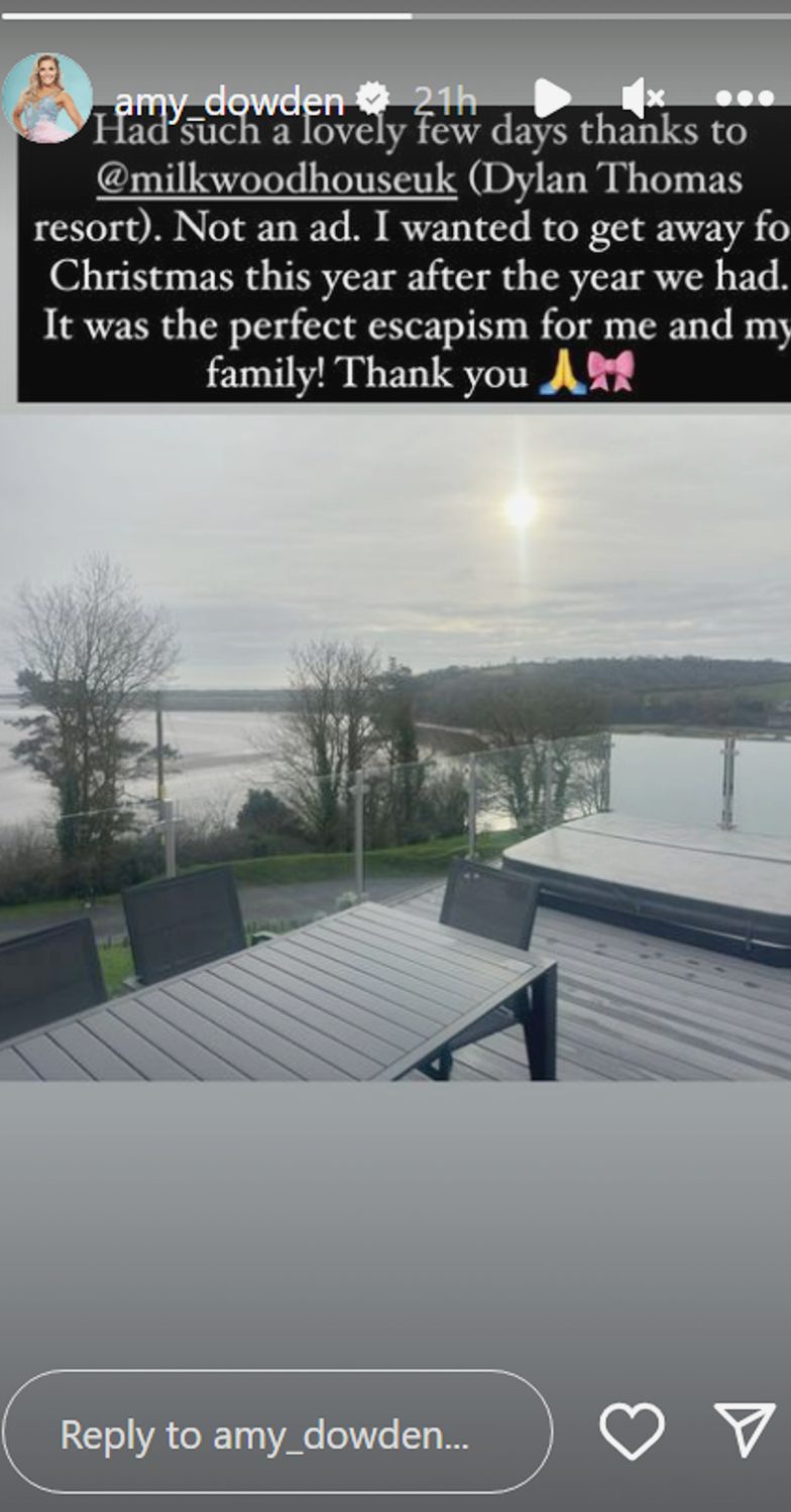 Amy Dowden revealed she spent Christmas with her family