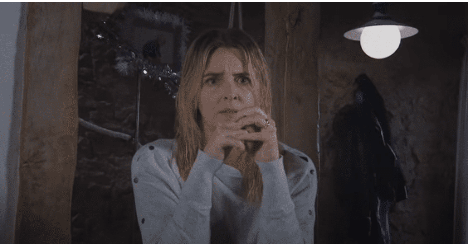 Charity looking haunted on Emmerdale