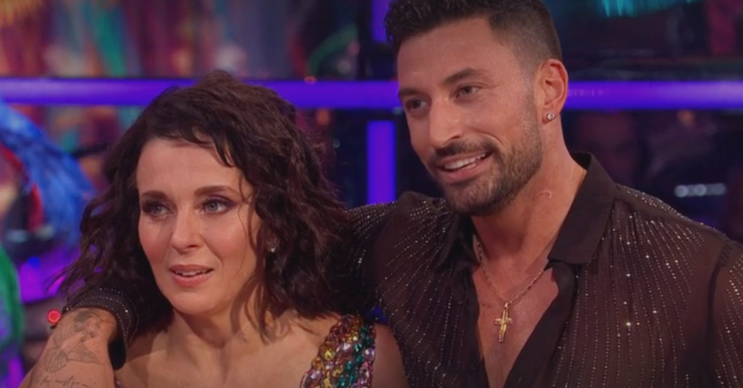 Amanda Abbington and Giovanni Pernice receive their feedback from the judges
