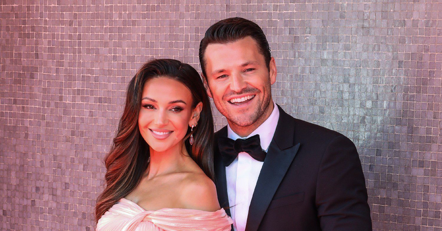 Michelle Keegan and Mark Wright posing