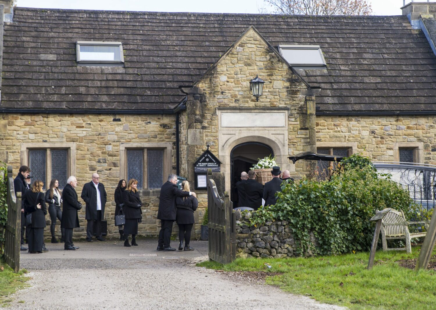 Emmerdale: Heath's funeral guests are outside of the church