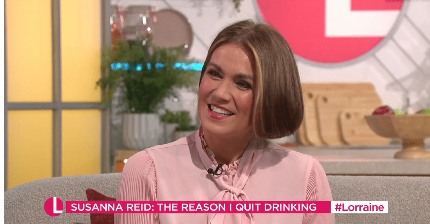 Susanna Reid smiling in pink blouse on Lorraine