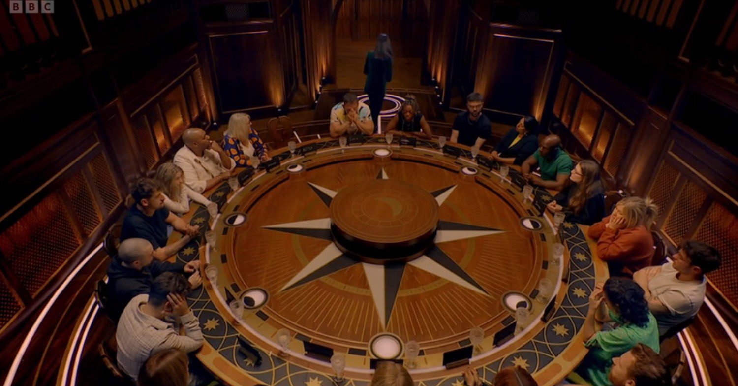 The Traitors stars sat around the round table