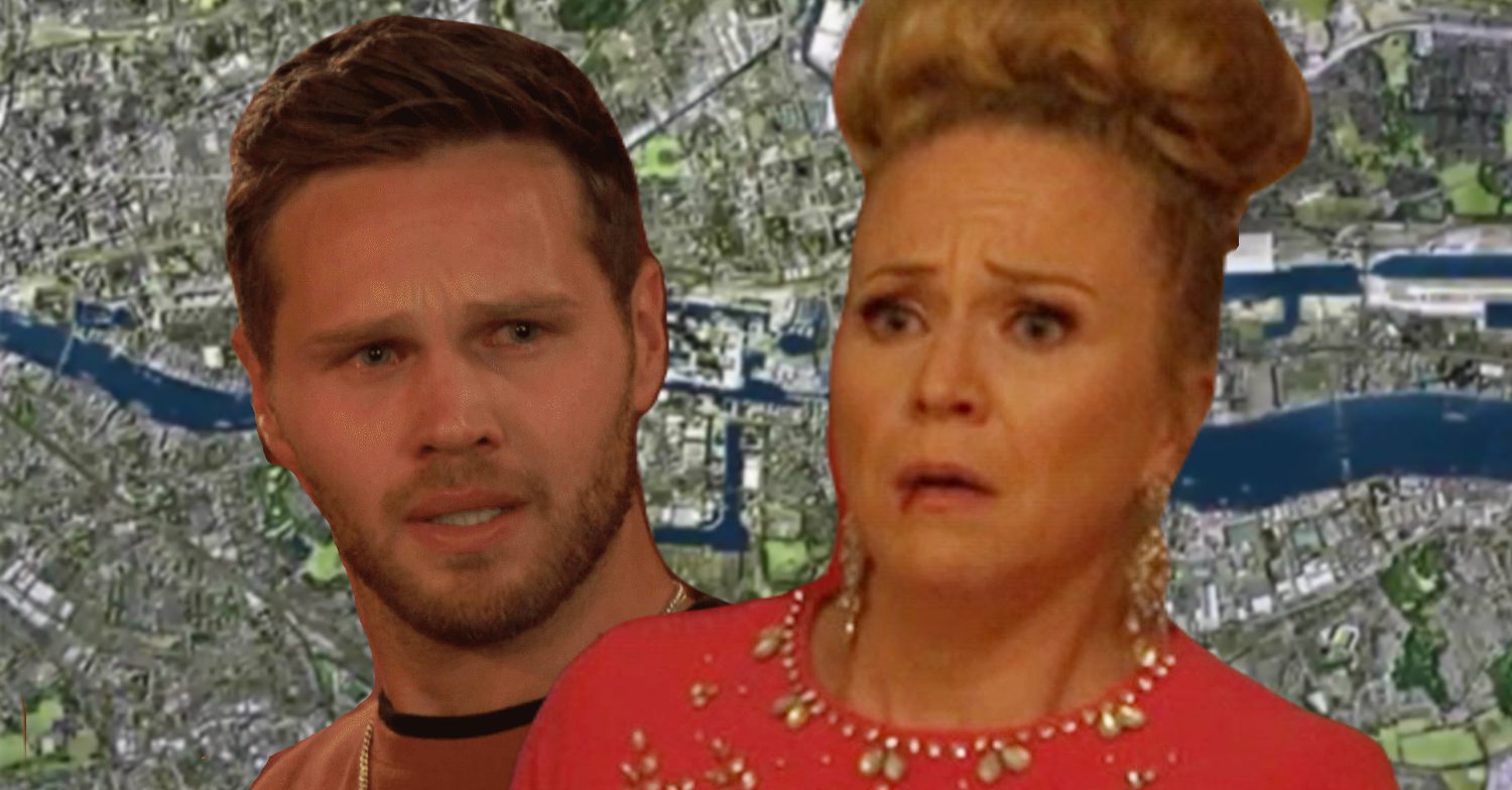 EastEnders' Keanu, Linda, the background of the Thames