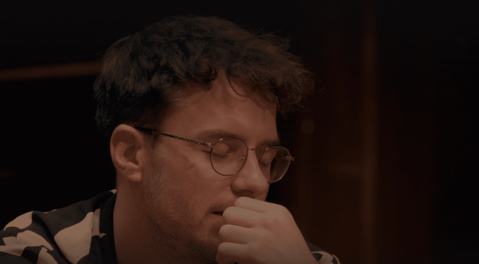 Brian closes his eyes and looks stressed