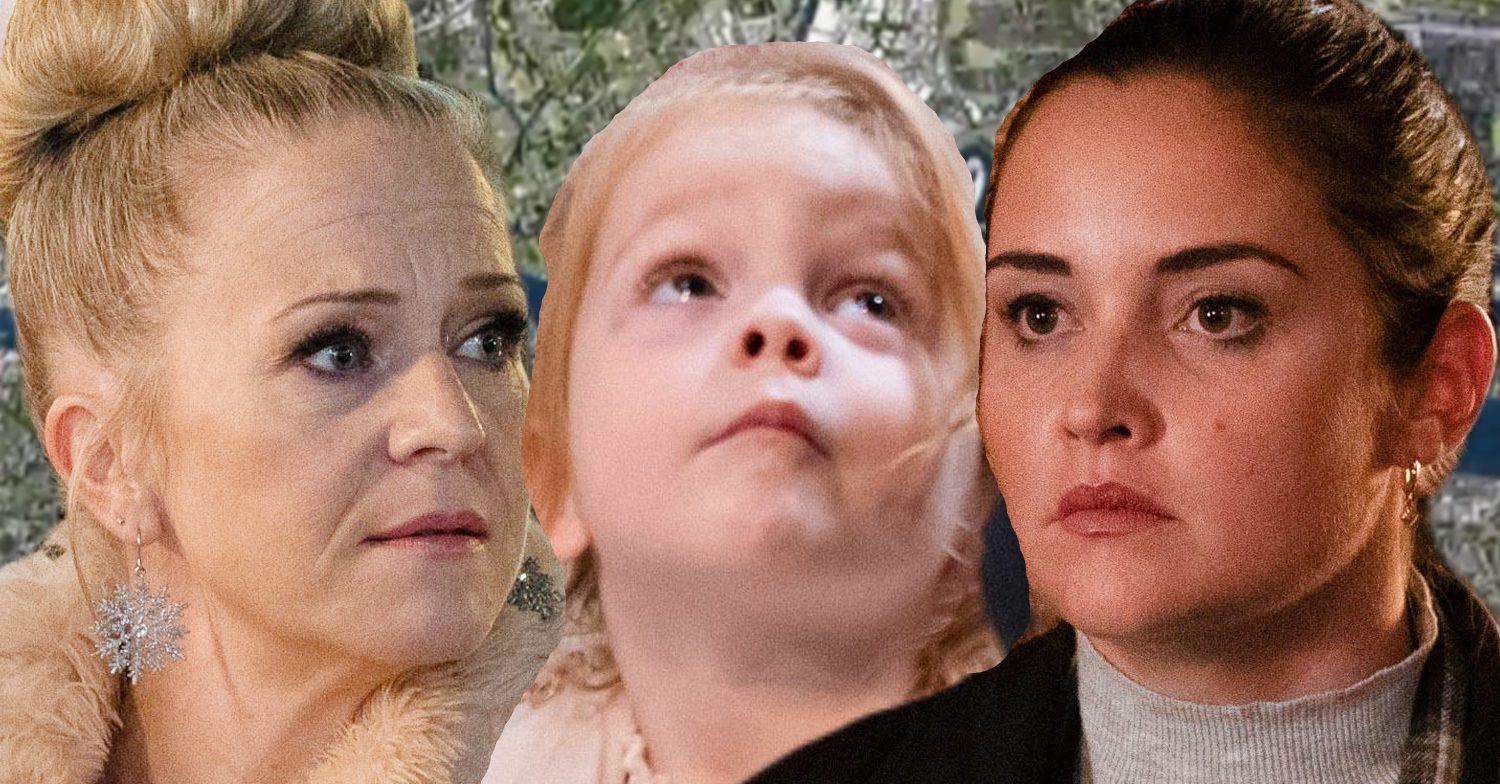 EastEnders' Linda, Annie, Lauren, the background of the Thames