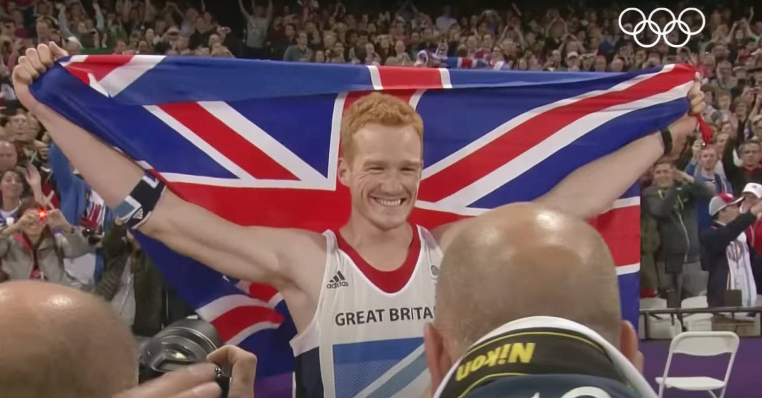 Greg Rutherford celebrates