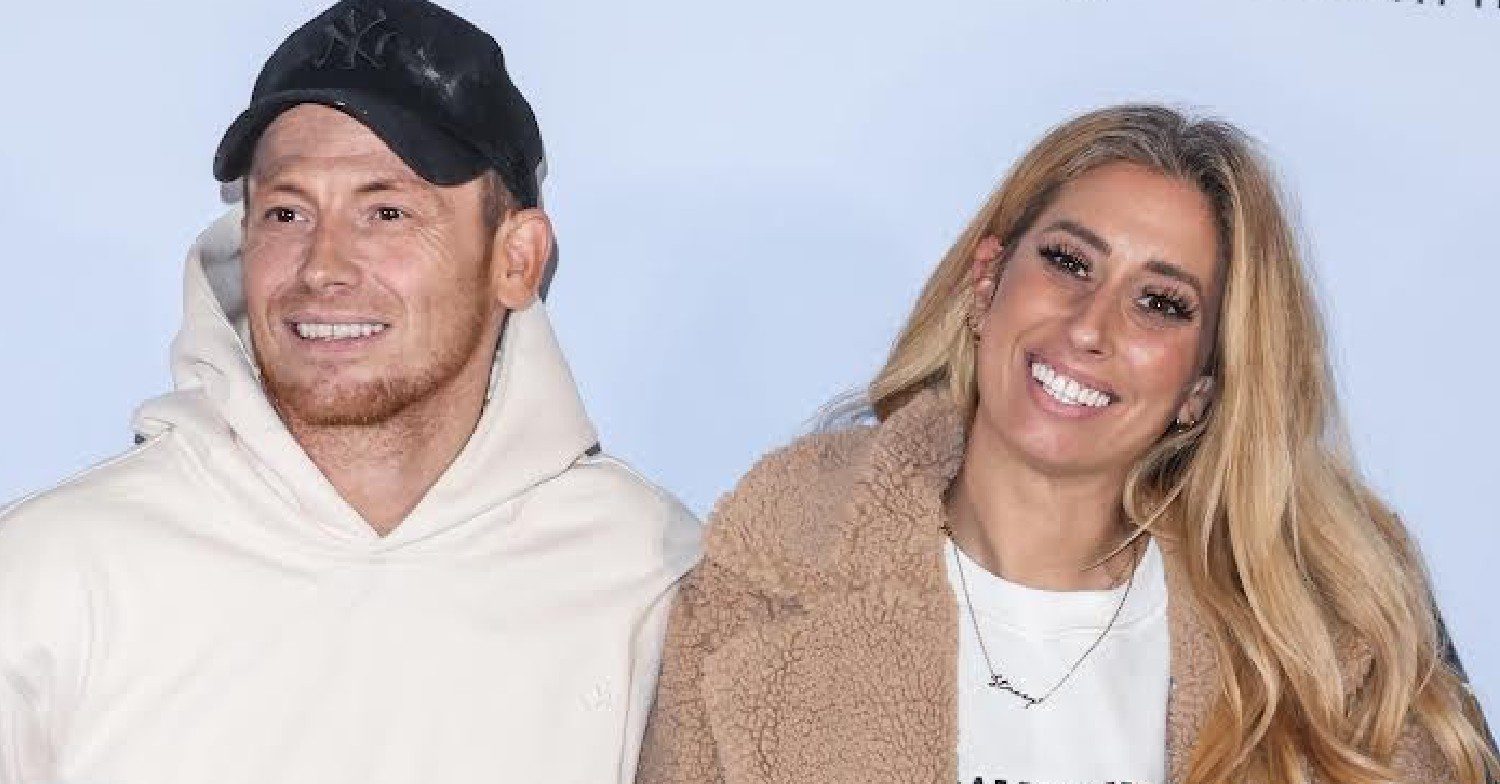 Joe Swash and Stacey Solomon posing