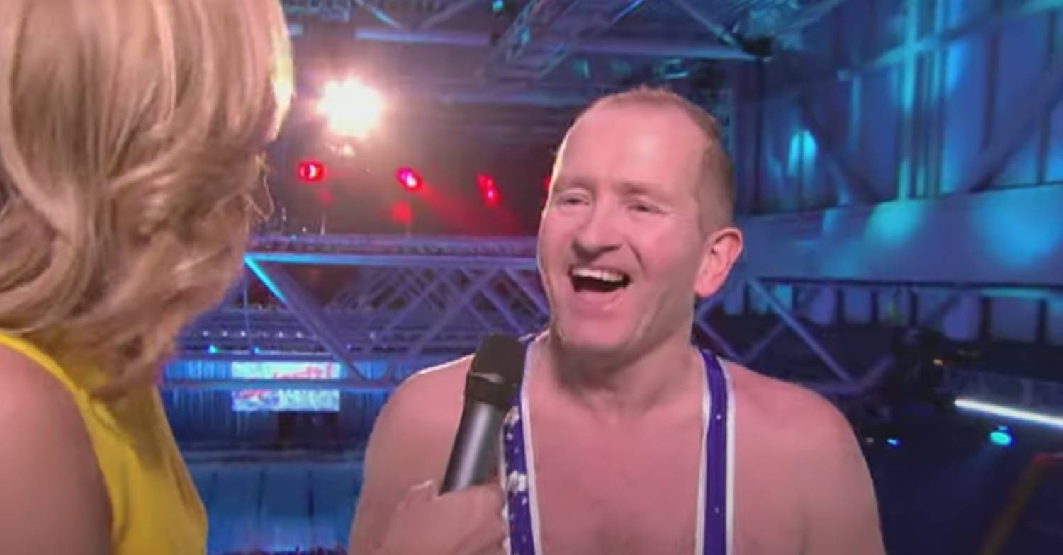 Eddie the Eagle Edwards laughs