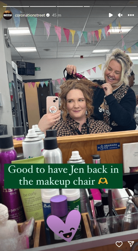 Coronation Street's story of Jennie McAlpine in the makeup chair