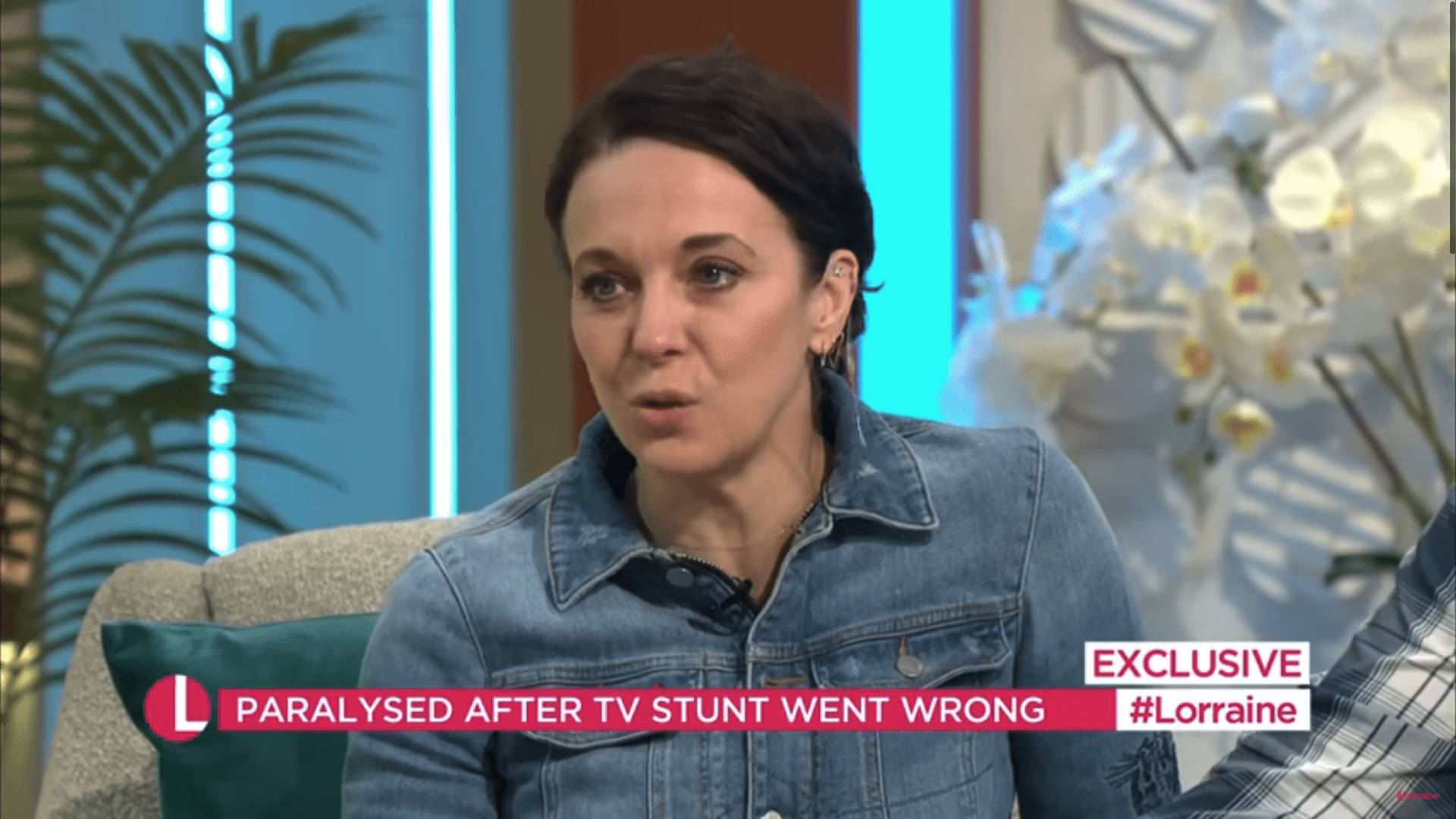 Amanda Abbington being interviewed on Lorraine