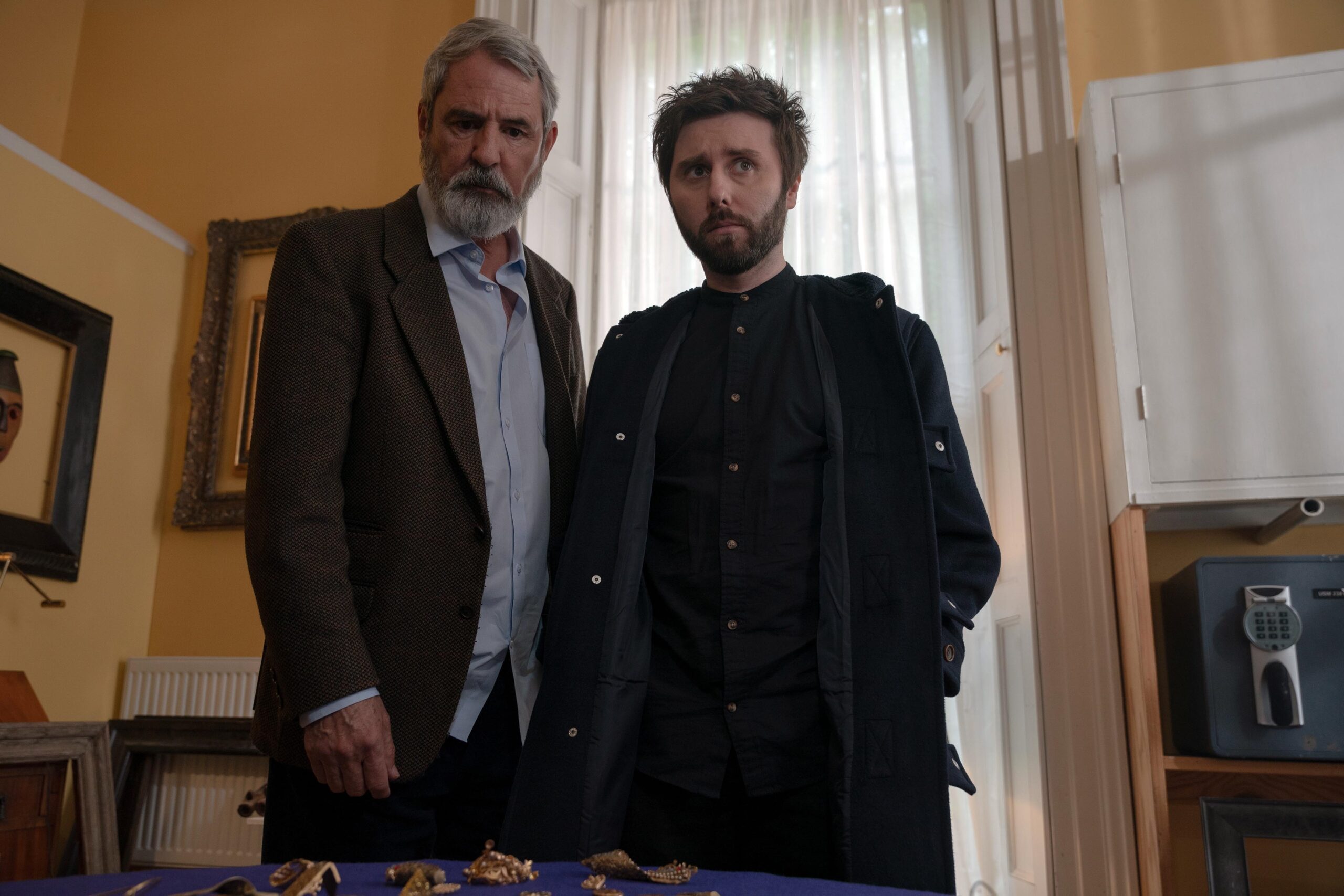 Neil Morrissey and James Buckley as Martin and Ashley in Finders Keepers