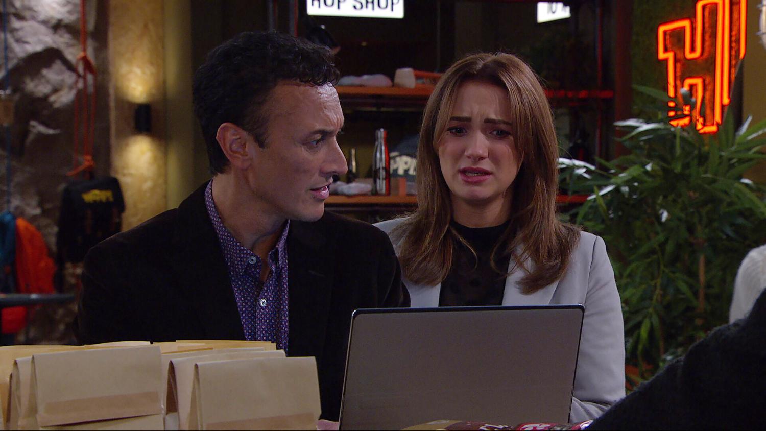 Jai Sharma and Gabby Thomas both look annoyed and confused