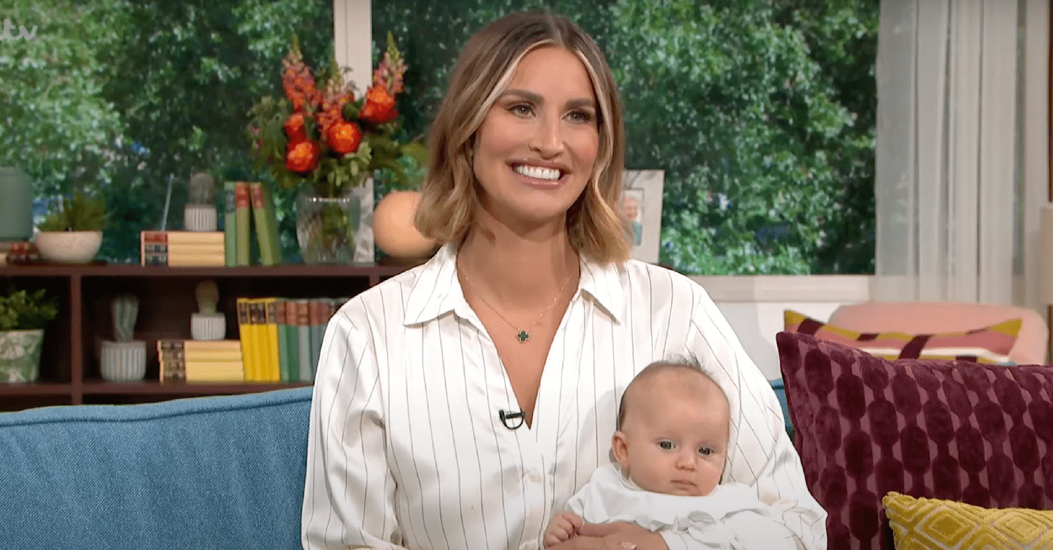 Ferne McCann smiling with baby on This Morning