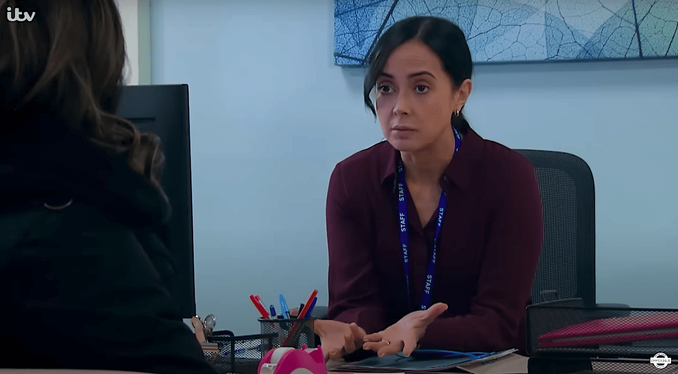 Rebecca Grant as Chas's doctor in Emmerdale