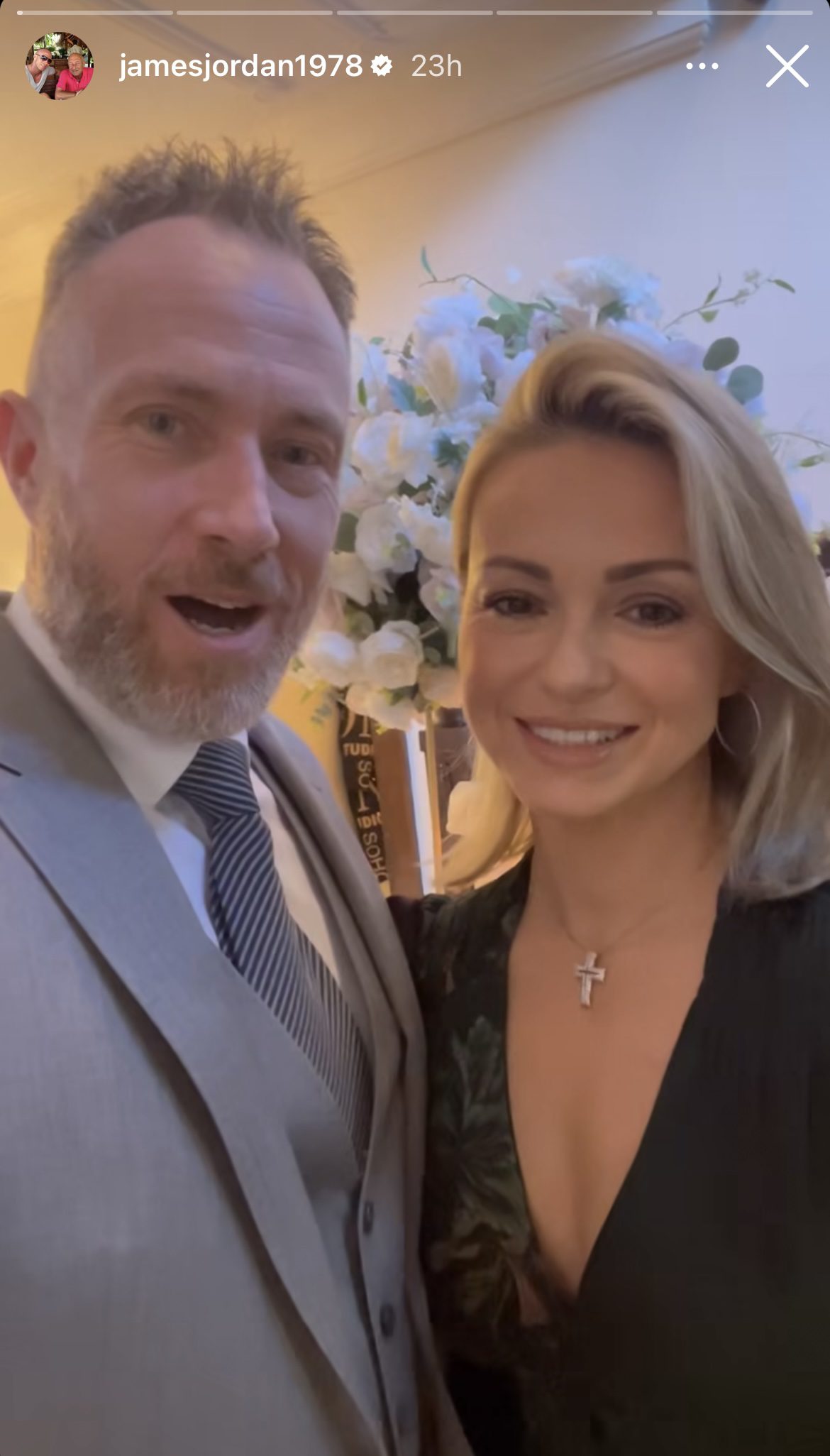 James and Ola Jordan talking on an Instagram Story