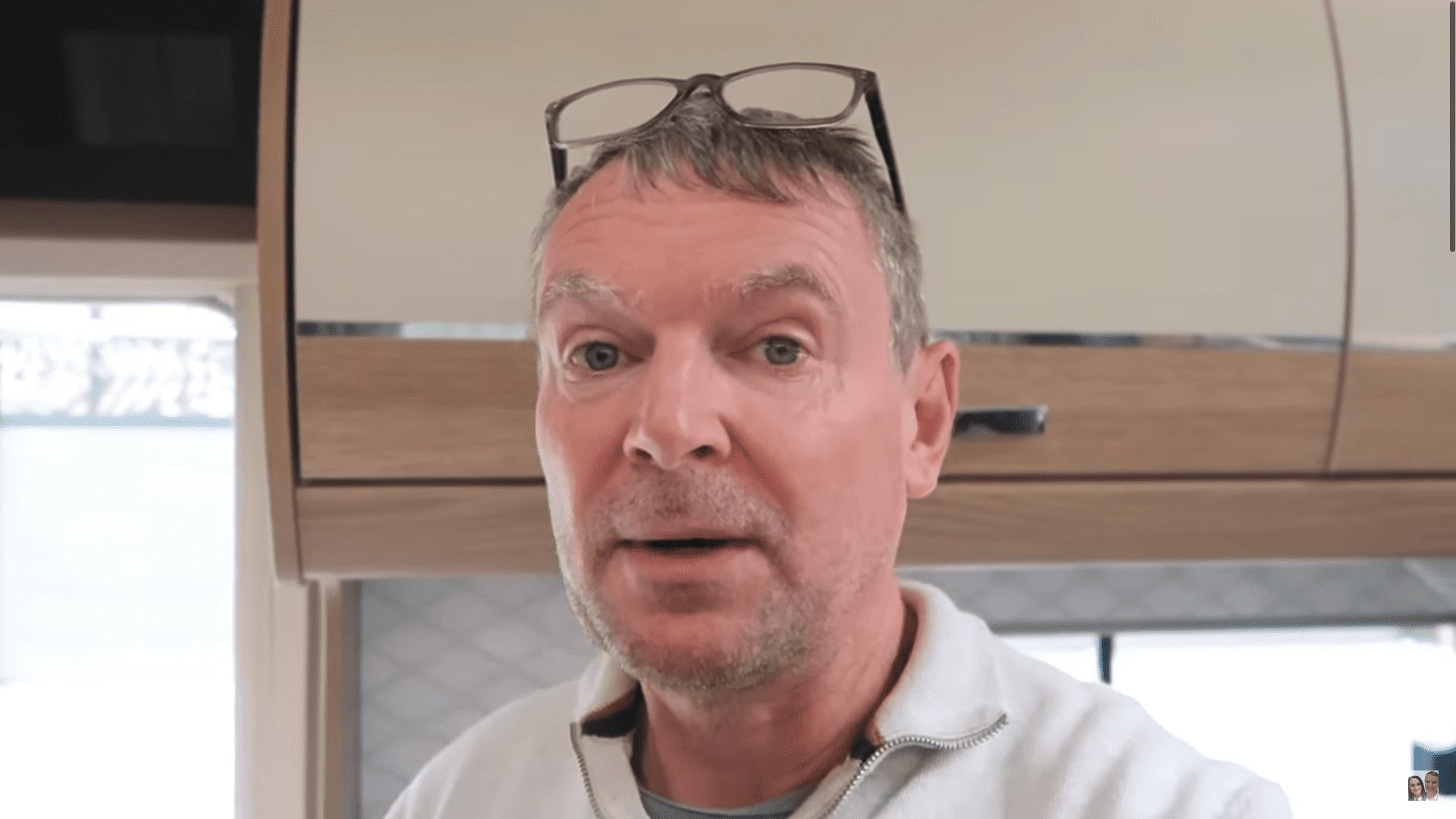 Noel Radford with his glasses on his head