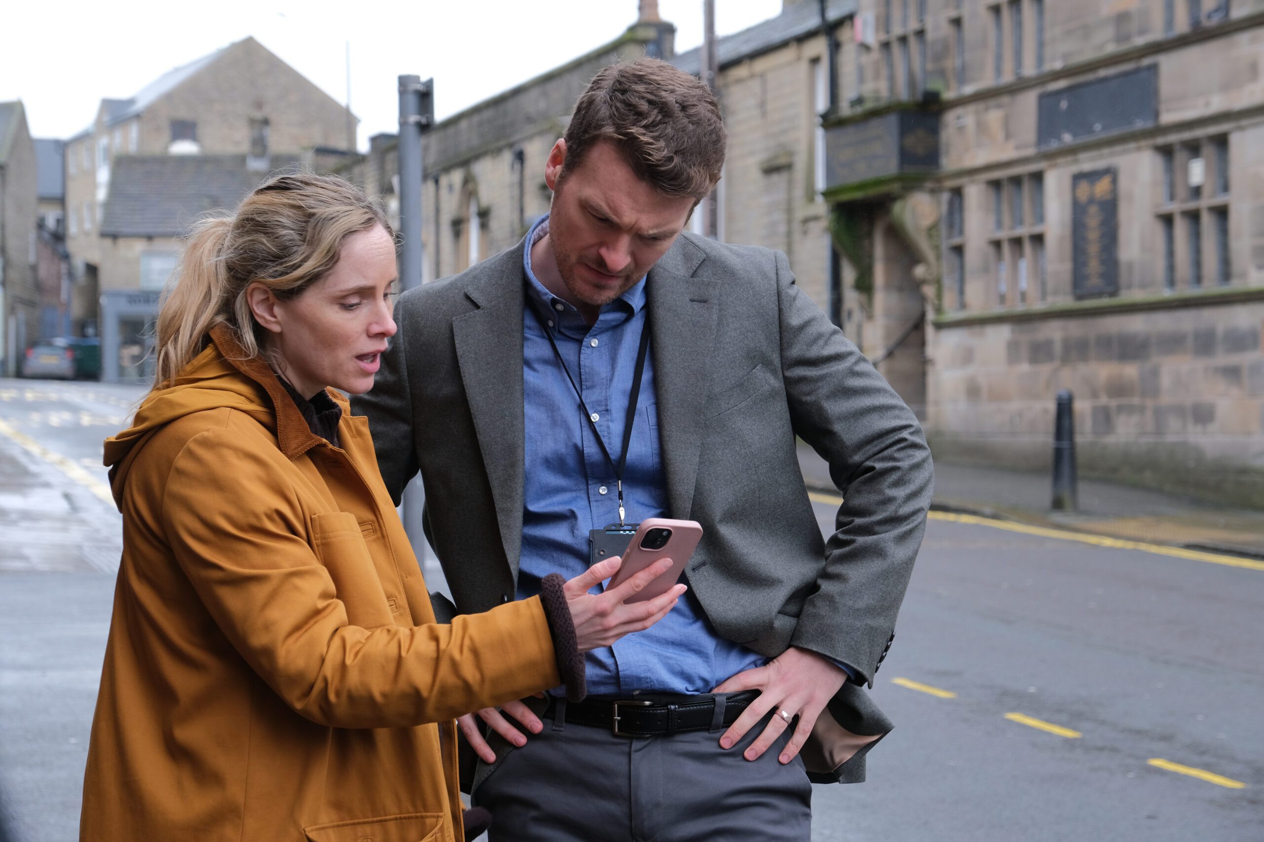 Real life husband and wife Matt Stokoe and Sophie Rundle as Pat and Joanna in After the Flood