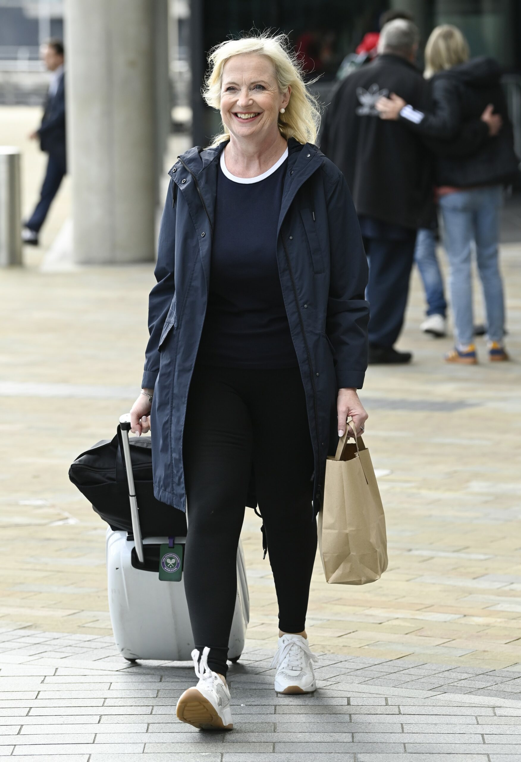 Carol Kirkwood smiling outside BBC studios