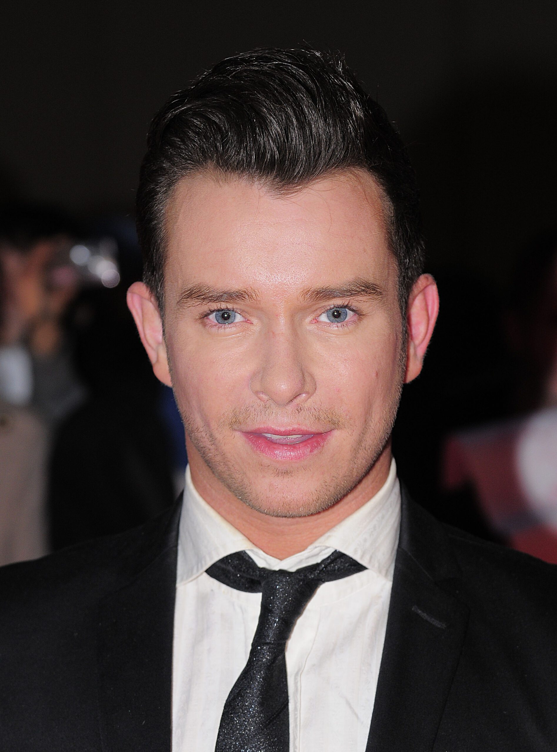 Boyzone singer Stephen Gately in a black suit