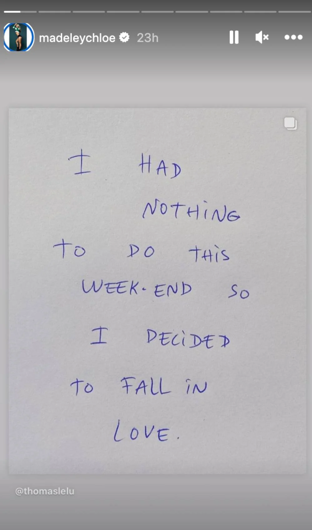 Chloe Madeley message