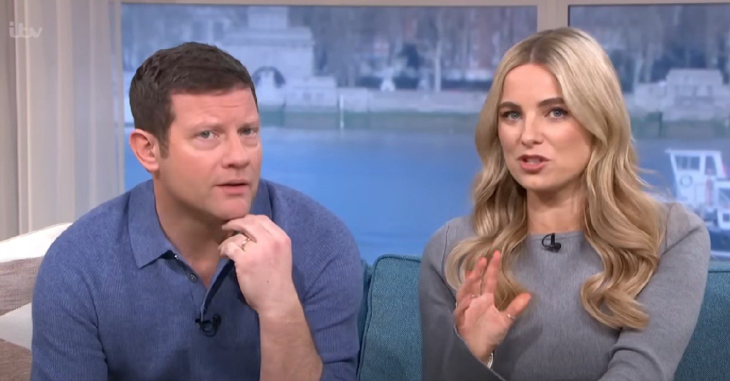 Dermot O'Leary and Sian Welby looking serious on This Morning
