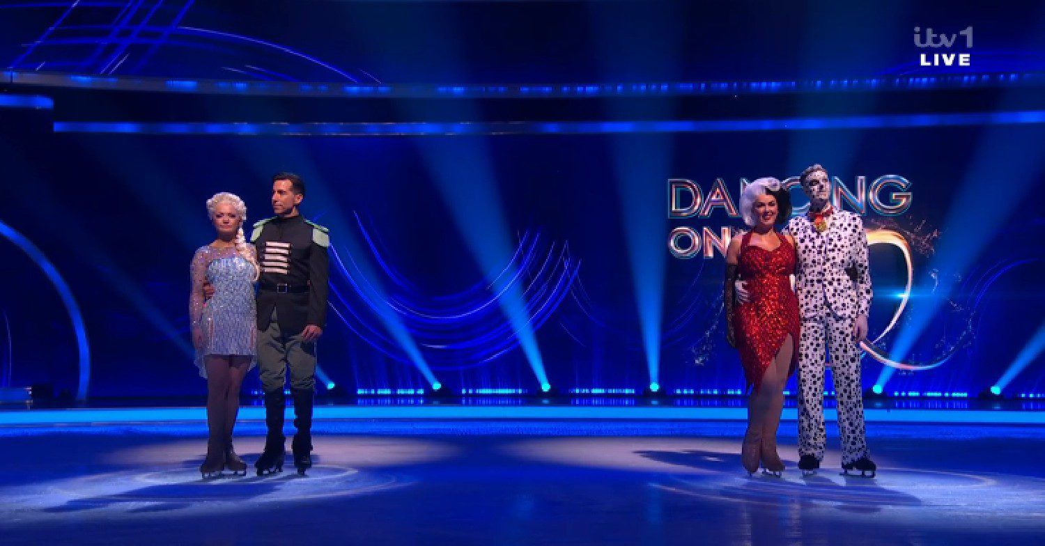 Hannah Spearritt and Claire Sweeney in the Dancing On Ice elimination