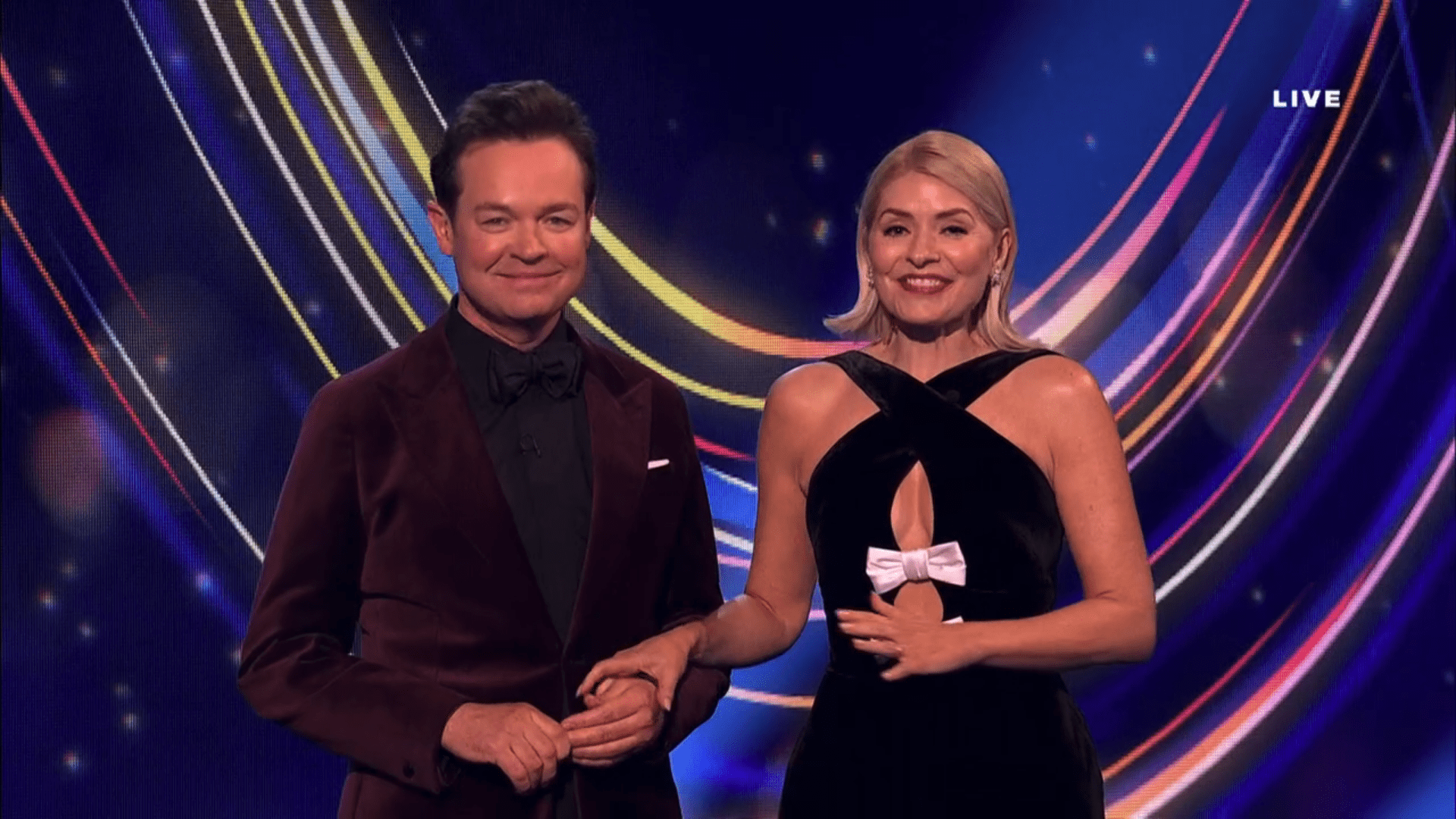 Stephen Mulhern presenting with Holly Willoughby on Dancing On Ice