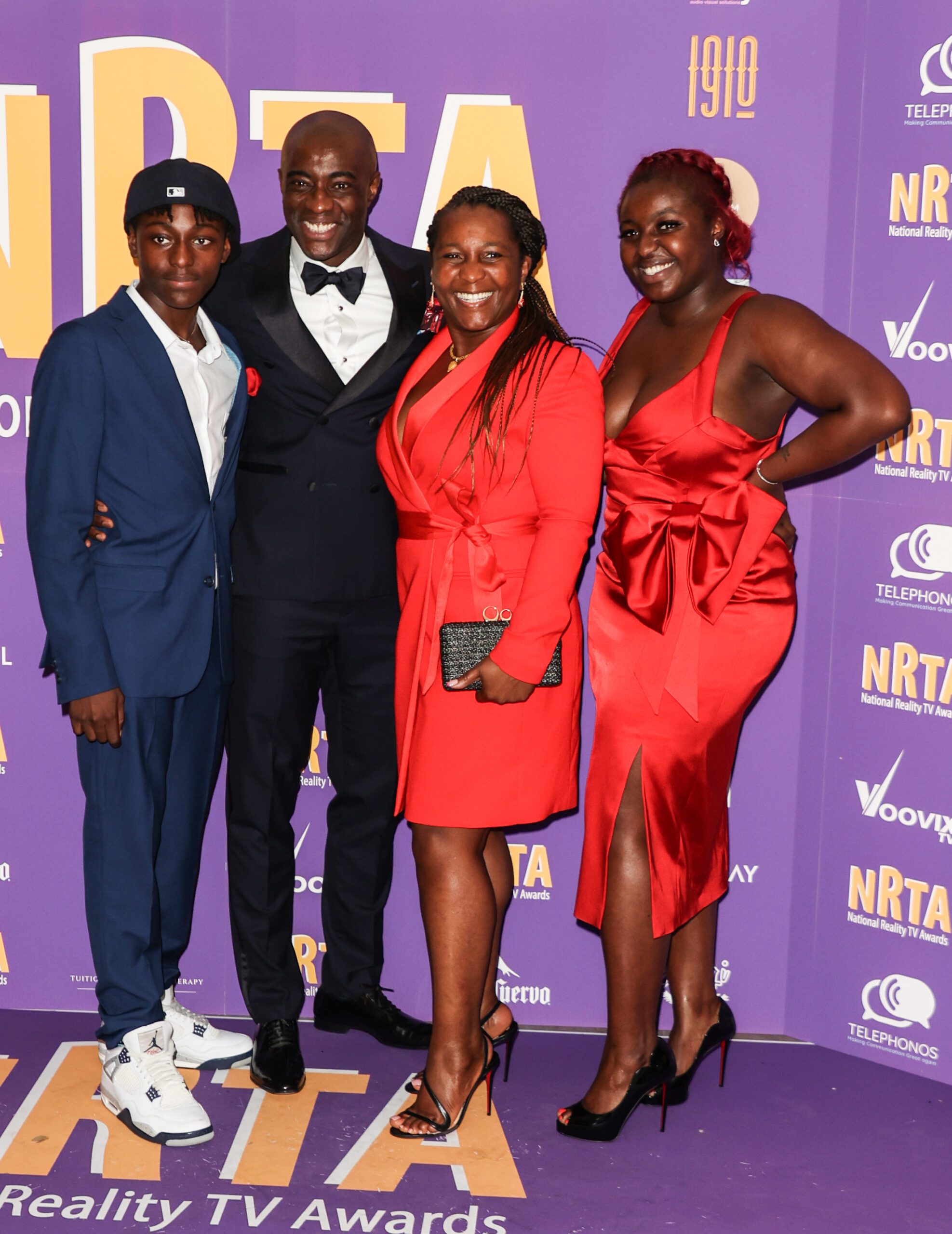 Tim Campbell with wife Jasmine and children Aaron and Kayla at the National Reality TV Awards in 2023