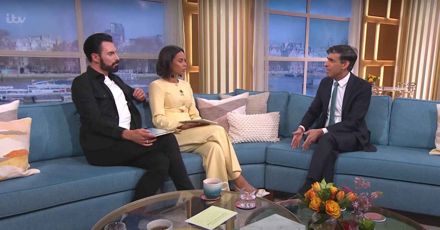 Rishi Sunak having a chat on This Morning today