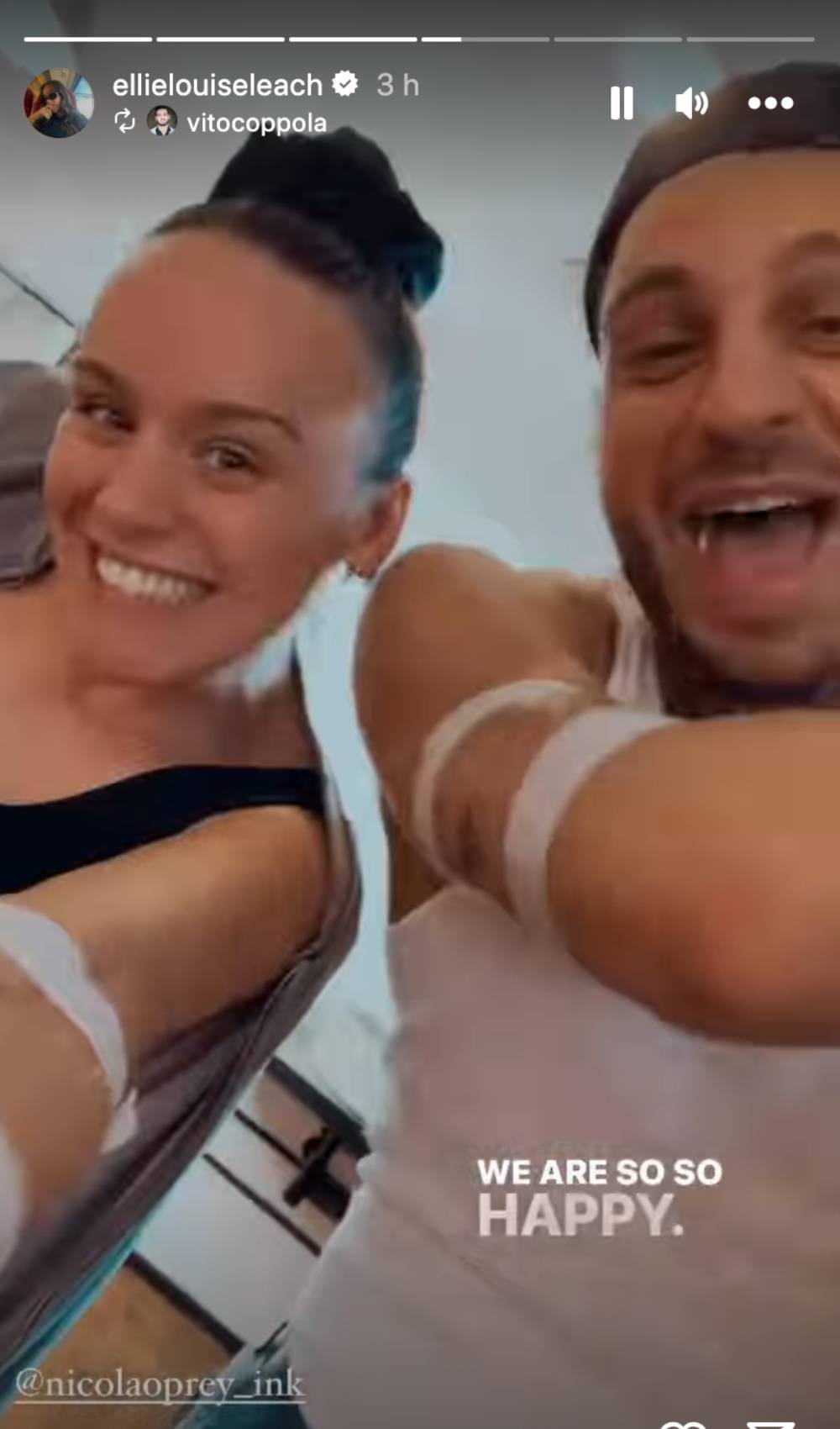 Vito Coppola and Ellie Leach show off their tattoos on Instagram