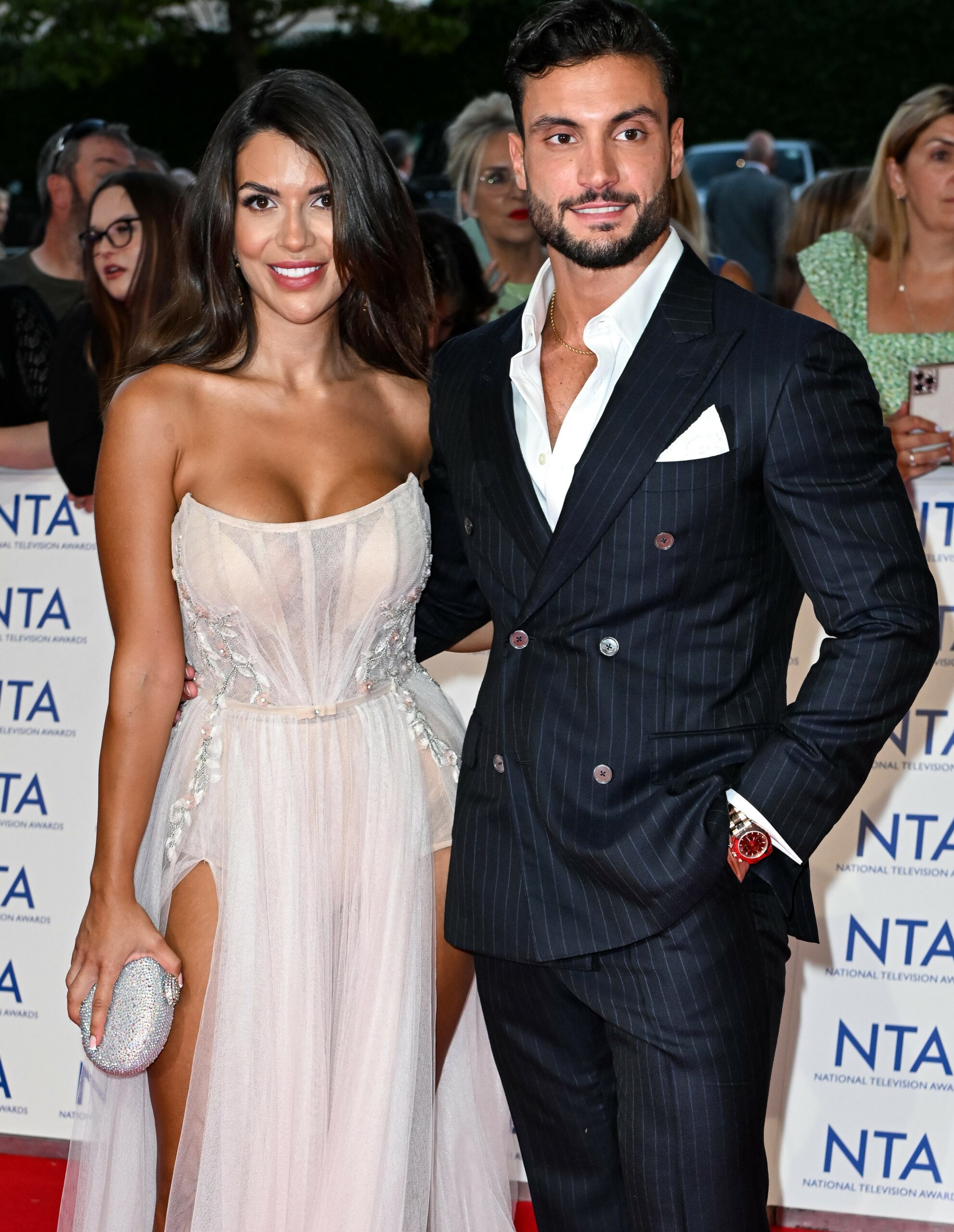 Ekin-Su and Davide smiling at NTAs