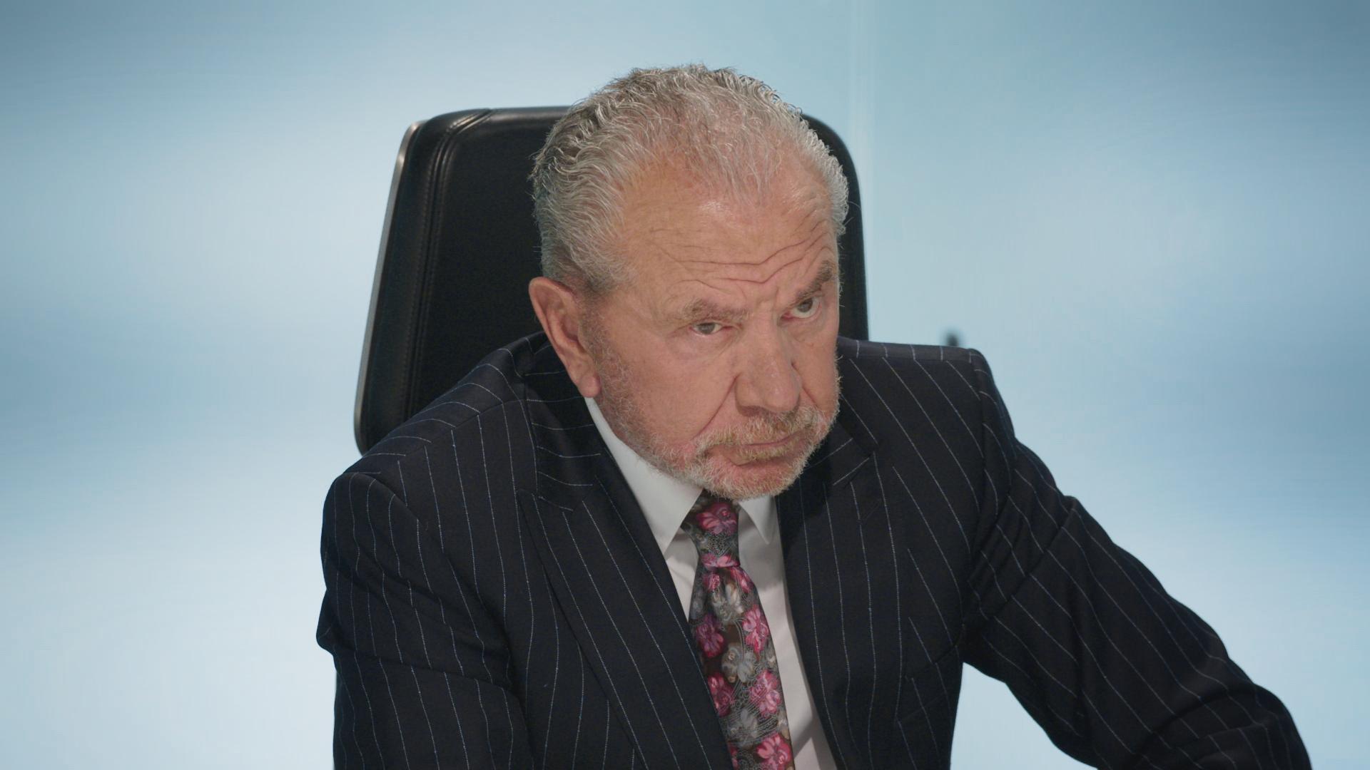 Alan Sugar in the boardroom on The Apprentice