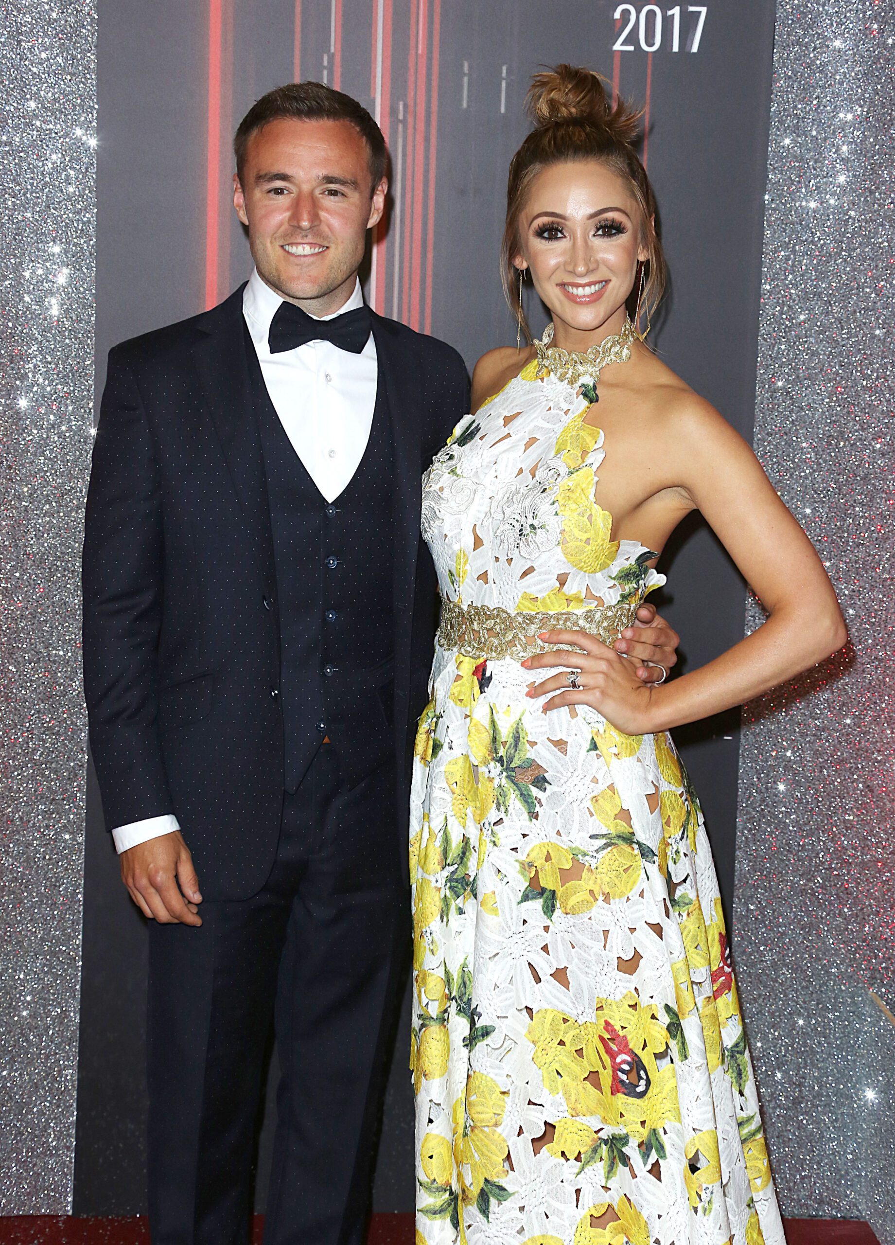 Lucy-Jo Hudson and Alan Halsall smiling