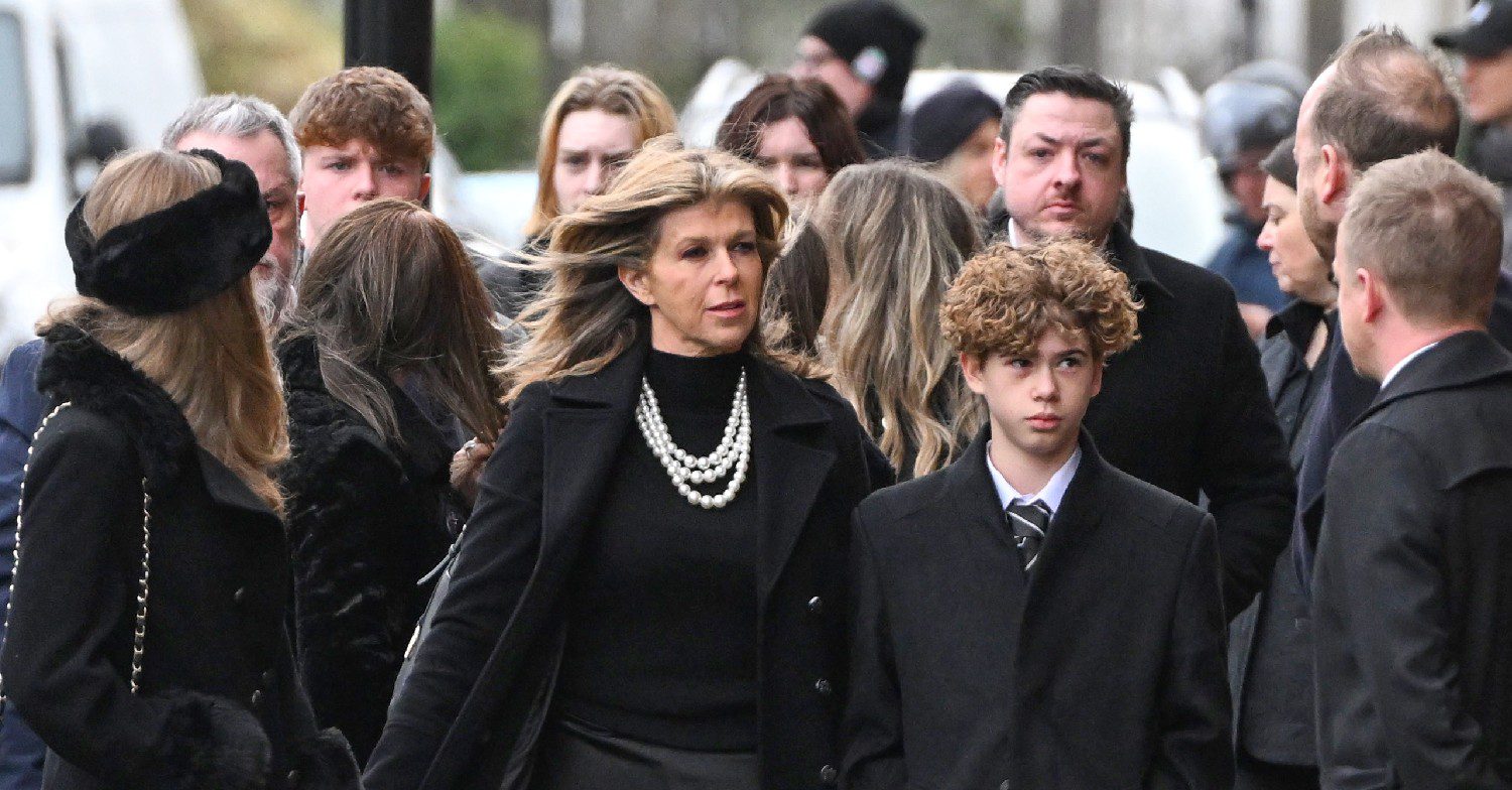 Kate Garraway and children at Derek Draper's funeral