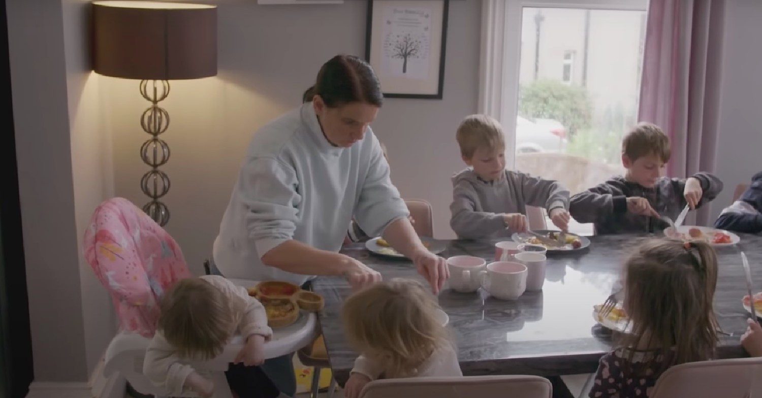 The Radford family eating