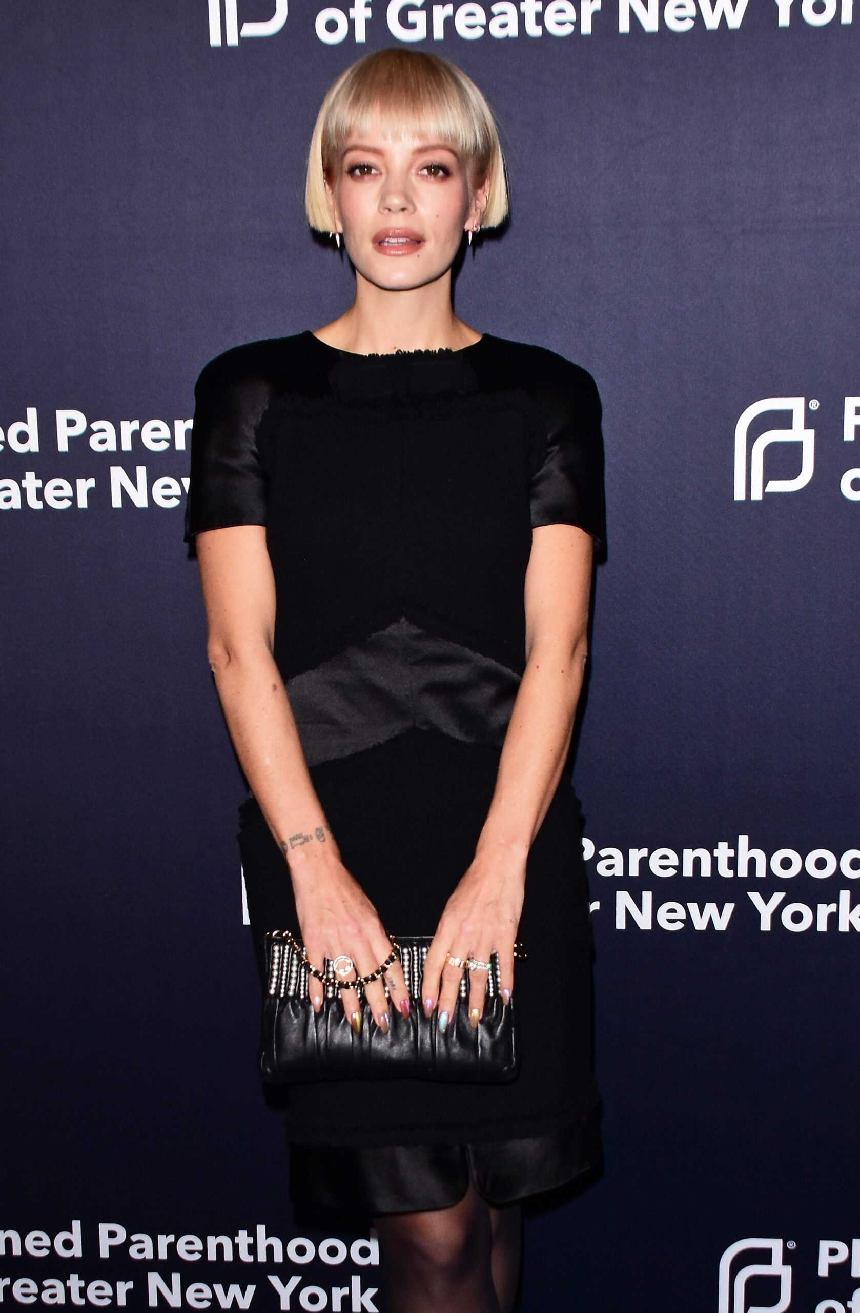 Lily Allen with short blonde hair