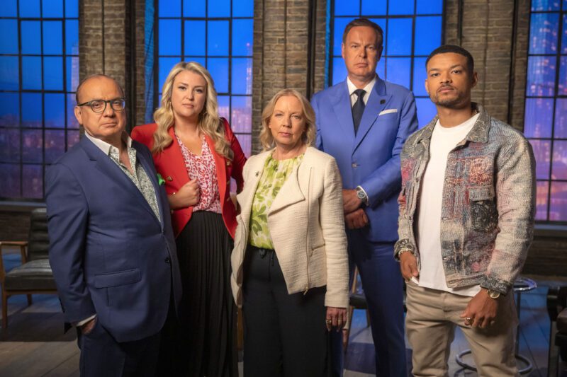 The cast of Dragons' Den in the studio