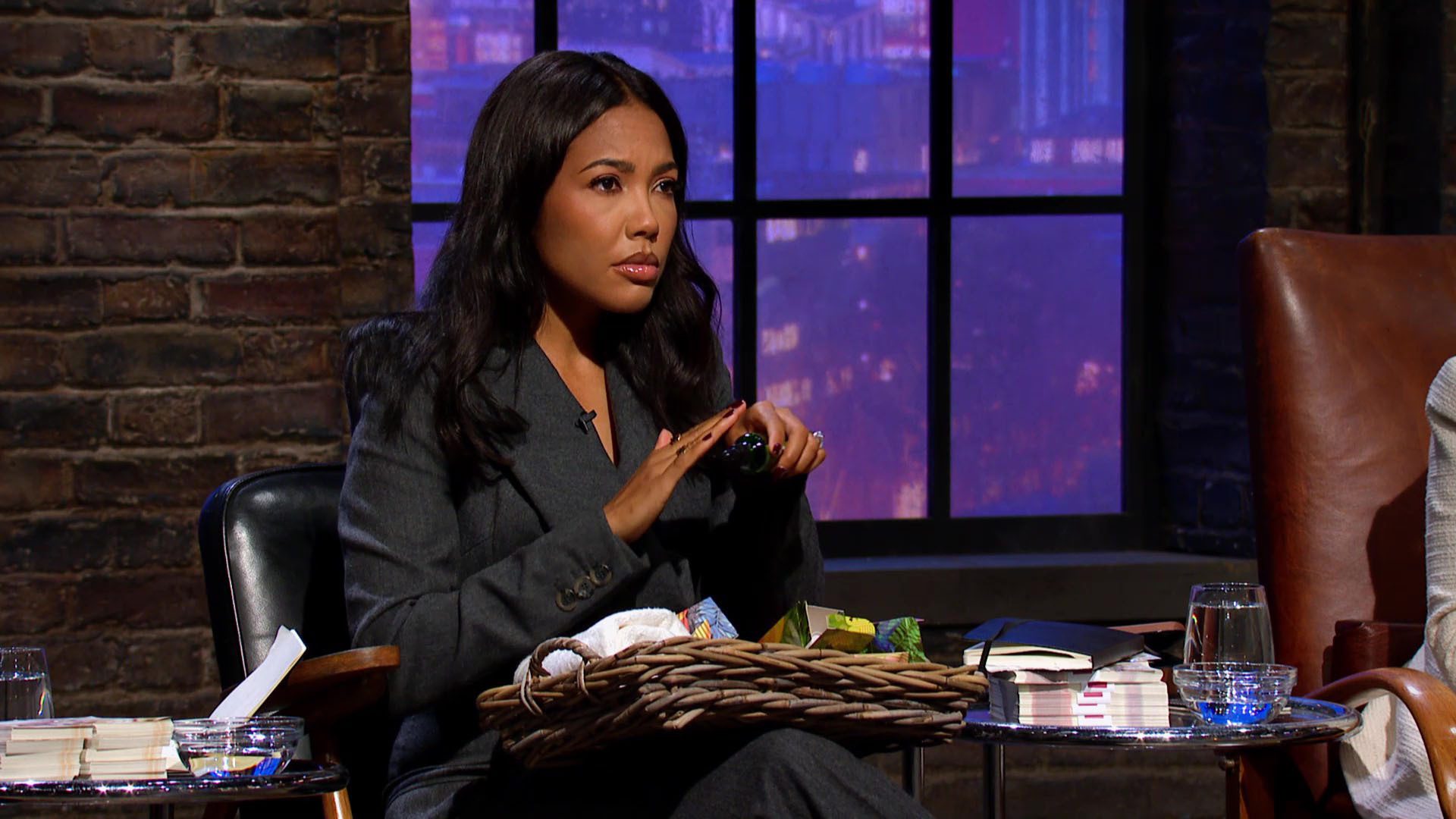 Dragons' Den star Emma Grede hard at work on the BBC One show